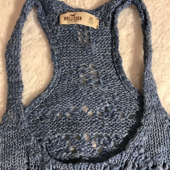 2/$15 HOLLISTER Flowy Blue Crochet Racer Back Tank - Picture 3 of 7